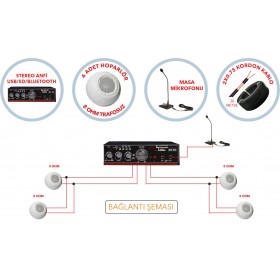 İşyeri ve Mağaza Mini Ses Sistemi Paketi 4